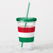 Patriotic Acrylic Tumbler mit ungarischer Flagge Acryltrinkbecher (Rückseite)
