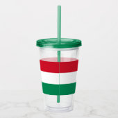 Patriotic Acrylic Tumbler mit ungarischer Flagge Acryltrinkbecher (Rechts)