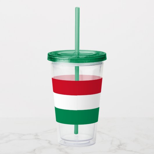 Patriotic Acrylic Tumbler mit ungarischer Flagge Acryltrinkbecher (Rechts)