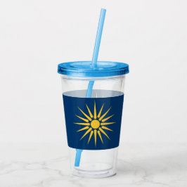 Patriotic Acrylic Tumbler with flag of Macedonia Acryltrinkbecher