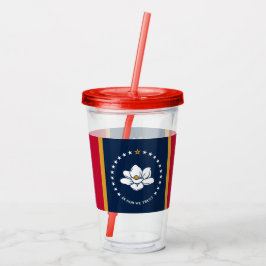 Patriotic Acrylic Tumbler with flag of Mississippi Acryltrinkbecher