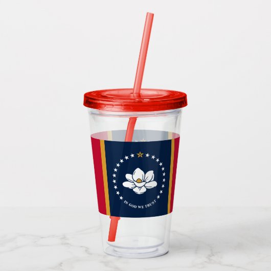 Patriotic Acrylic Tumbler with flag of Mississippi Acryltrinkbecher (Rückseite)