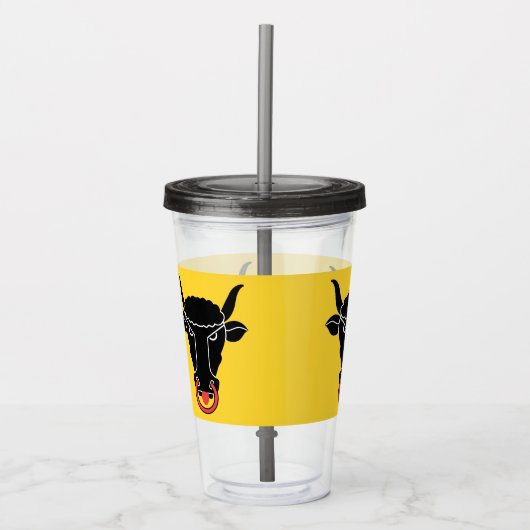 Patriotic Acrylic Tumbler with flag of Uri, Swiss Acryltrinkbecher (Vorderseite)