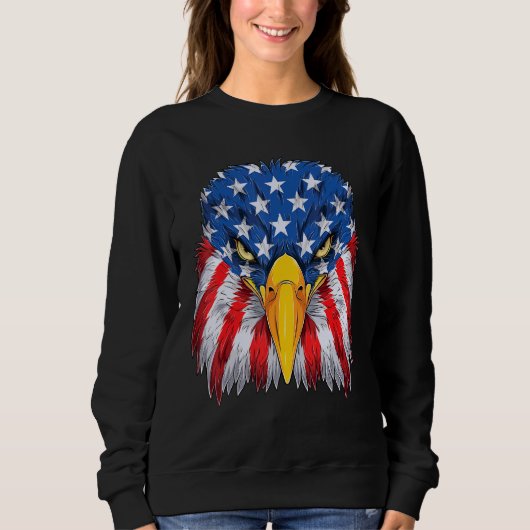 Patriotic Adler 4. Juli US-amerikanische Flagge Me Sweatshirt (Vorderseite)