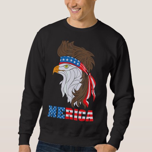 Patriotic Adler 4. Juli US-amerikanische Flagge Me Sweatshirt (Vorderseite)