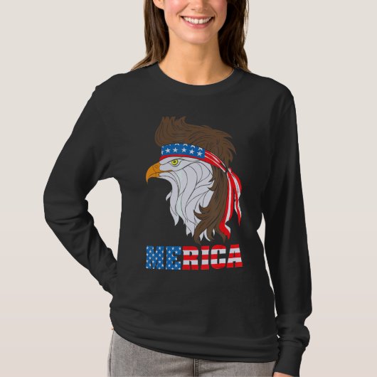 Patriotic Adler 4. Juli US-amerikanische Flagge Me T-Shirt (Vorderseite)