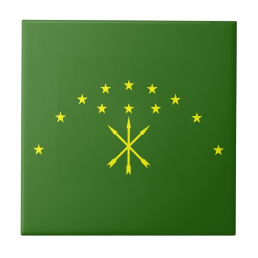 Patriotic Adygea Flag Fliese (Vorderseite)