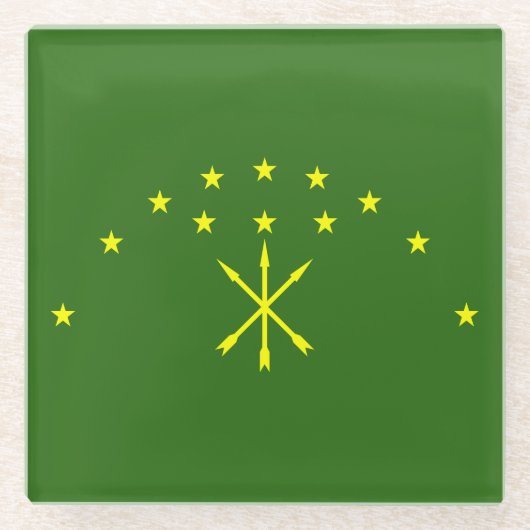 Patriotic Adygea Flag Glasuntersetzer (Vorderseite)