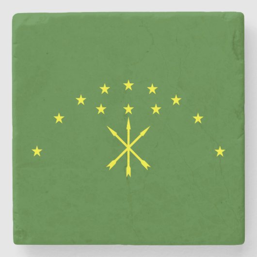 Patriotic Adygea Flag Steinuntersetzer (Vorderseite)