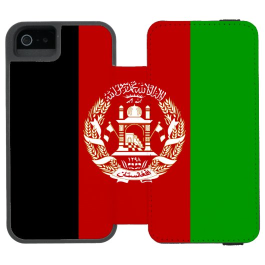 Patriotic Afghanistan Flag Incipio iPhone Geldbeutel-Hülle (Folio Geöffnet)