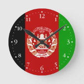 Patriotic Afghanistan Flag Runde Wanduhr (Vorderseite)
