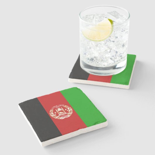 Patriotic Afghanistan Flag Steinuntersetzer (Seitenansicht)