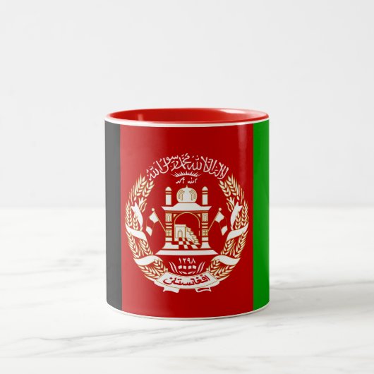 Patriotic Afghanistan Flag Zweifarbige Tasse (Mittel)