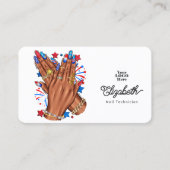 Patriotic African American Nail Salon Branding Visitenkarte (Vorderseite)