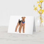 Patriotic Airedale Terrier Karte (Gelbe Blume)