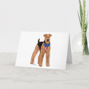 Patriotic Airedale Terrier Karte