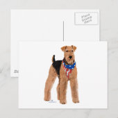 Patriotic Airedale Terrier Postkarte (Vorne/Hinten)