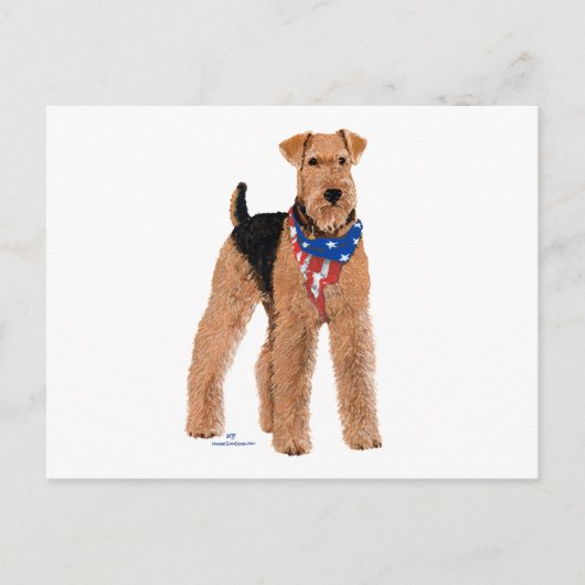 Patriotic Airedale Terrier Postkarte (Vorderseite)