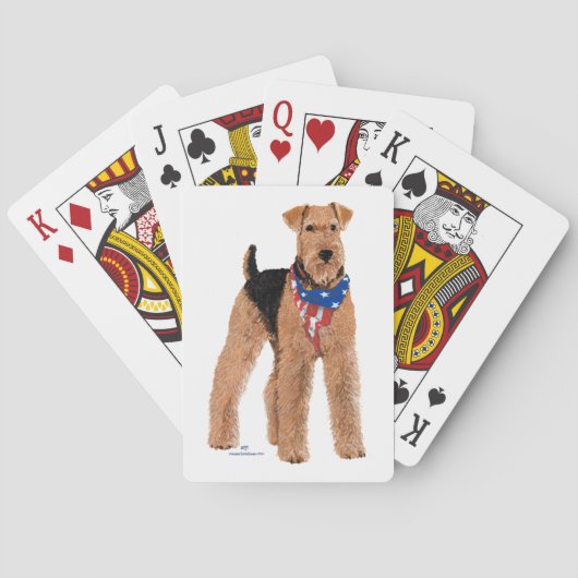 Patriotic Airedale Terrier Spielkarten (Rückseite)