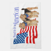 Patriotic Airedale Terriers Handtuch (Vertikal)