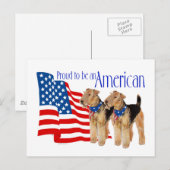Patriotic Airedale Terriers Postkarte (Vorne/Hinten)