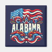 Patriotic Alabama Abstraktes Dekorationsdesign Magnet (Vorne)