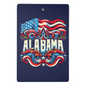 Patriotic Alabama Abstraktes Dekorationsdesign Mini Klemmbrett (Rückseite)