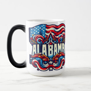 Patriotic Alabama Abstraktes Dekorationsdesign Verwandlungstasse