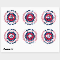 Patriotic Alabama Circle Design Sticker