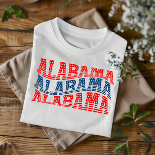 Patriotic Alabama Red and Blue Boho T - Shirt
