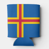 Patriotic Åland Islands Flag Can Cooler Dosenkühler (Rückseite)