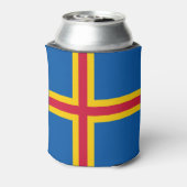 Patriotic Åland Islands Flag Can Cooler Dosenkühler (Kanne Rückseite)