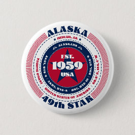 Patriotic Alaska Circle mit Staat Details Button