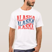 Patriotic Alaska Red and Blue Boho T - Shirt (Vorderseite)