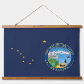 Patriotic Alaska Tapestry, Alaska Flag Wandteppich Mit Holzrahmen (Vorne)