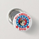 Patriotic Alaskan Malemute Button (Vorne & Hinten)