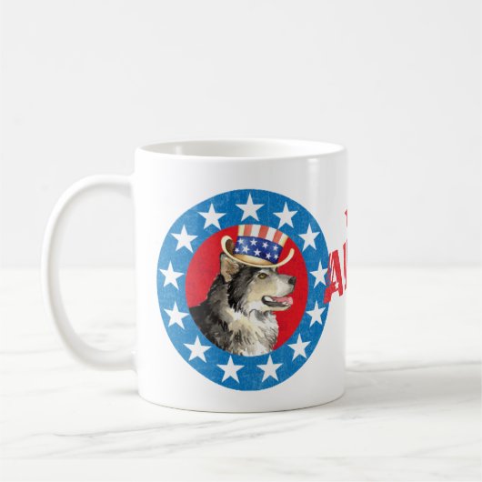 Patriotic Alaskan Malemute Kaffeetasse (Links)