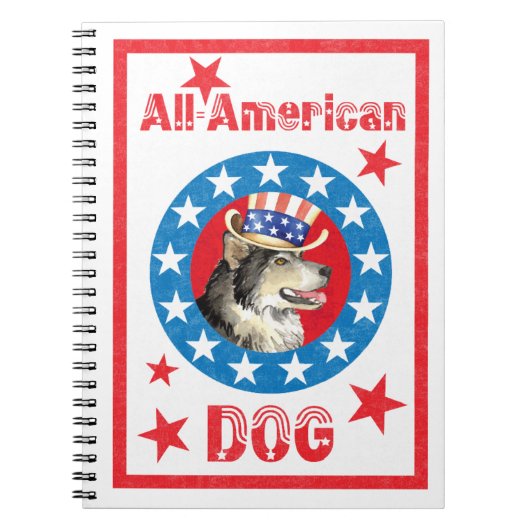 Patriotic Alaskan Malemute Notizblock (Vorderseite)