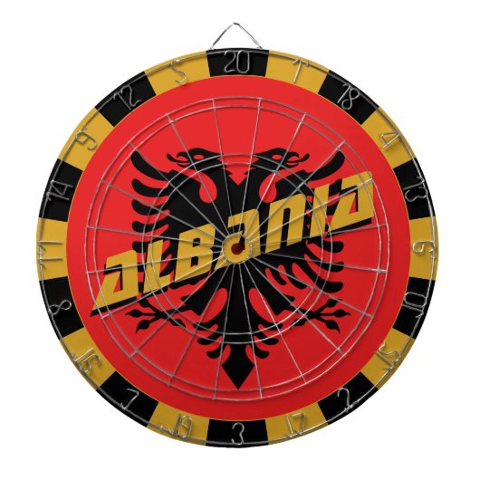 Patriotic Albanien Dartboard & Albanienflagge / Sp Dartscheibe (vorne)