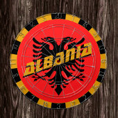 Patriotic Albanien Dartboard & Albanienflagge / Sp Dartscheibe