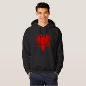 Patriotic Albanien Hoodie, albanische Flaggenmode Hoodie (Vorne ganz)