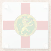 Patriotic Alderney Flag Glass Untersetzer (Rückseite)