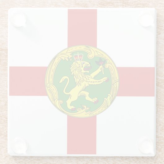Patriotic Alderney Flag Glass Untersetzer (Rückseite)