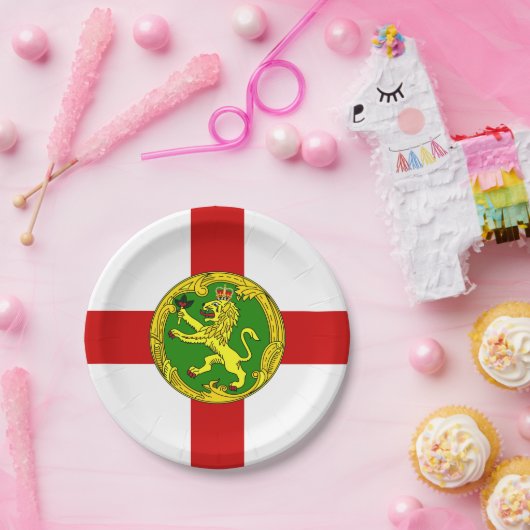 Patriotic Alderney Flag Pappteller (Party)