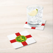Patriotic Alderney Flag Rechteckiger Pappuntersetzer (Vor Ort)