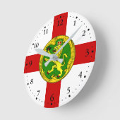 Patriotic Alderney Flag Runde Wanduhr (Winkel)