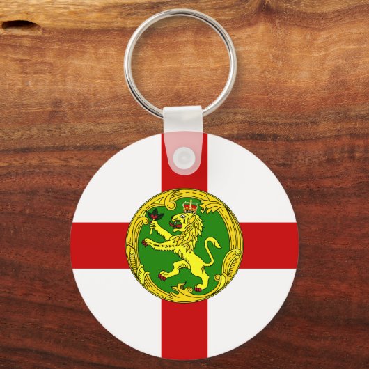 Patriotic Alderney Flag Schlüsselanhänger (Vorderseite)