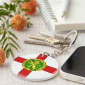 Patriotic Alderney Flag Schlüsselanhänger (Vorderseite rechts)