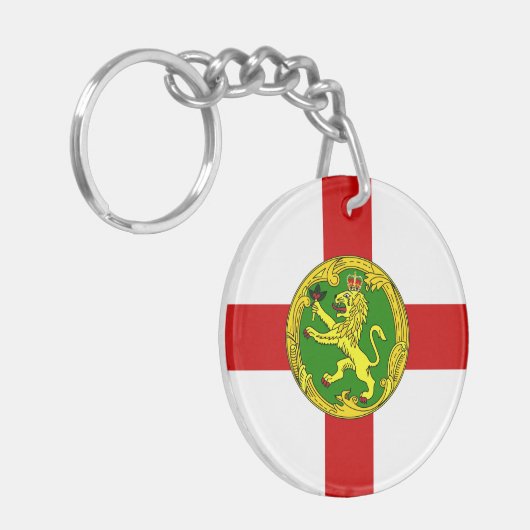 Patriotic Alderney Flag Schlüsselanhänger (Vorderseite links)