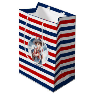 Patriotic All American Boy Birthday Party Mittlere Geschenktüte